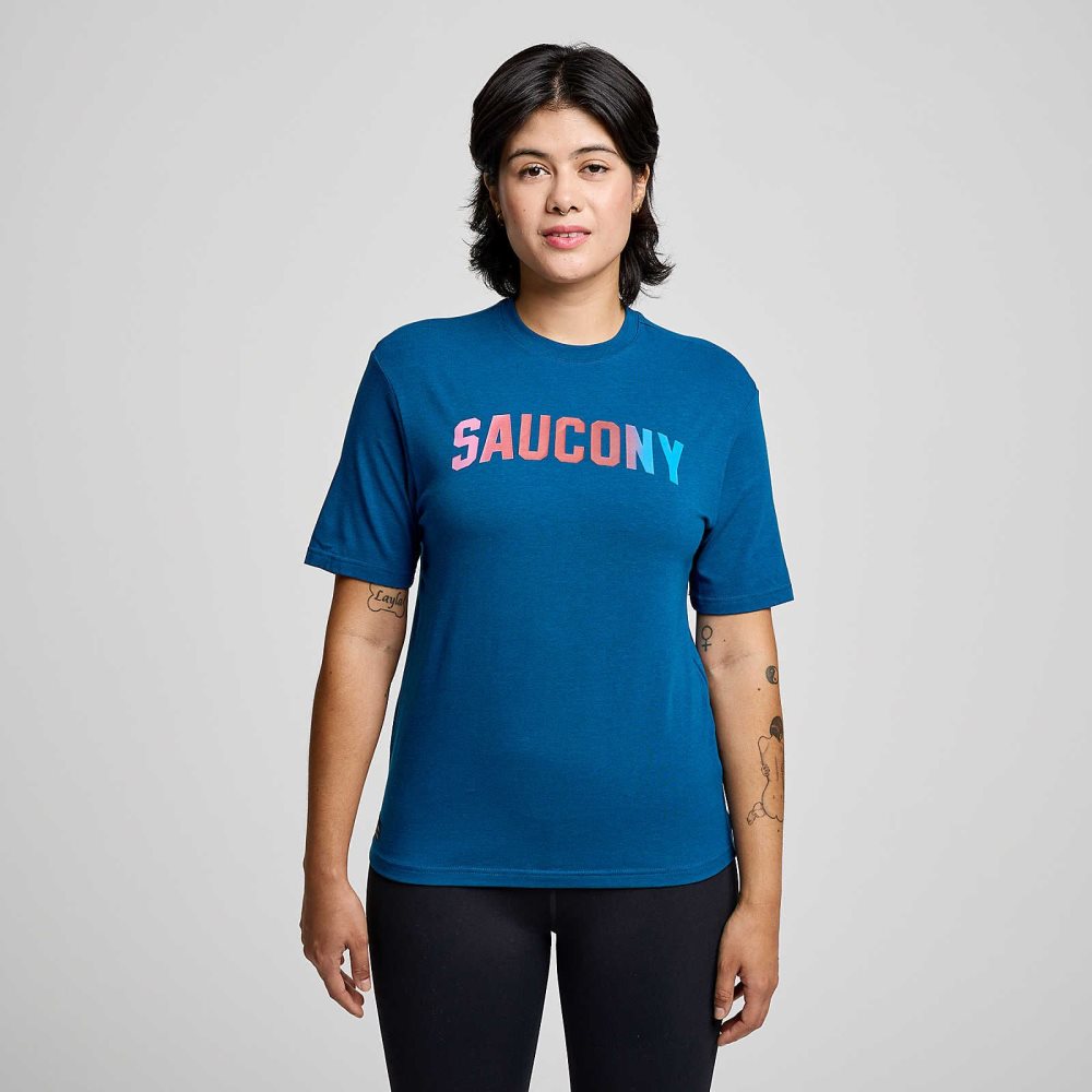 Saucony Recovery Short Sleeve Soothe Graphic | 52867-DJUB