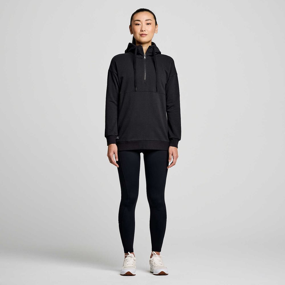 Saucony Recovery Zip Tunic Czarne | 41769-JZTA