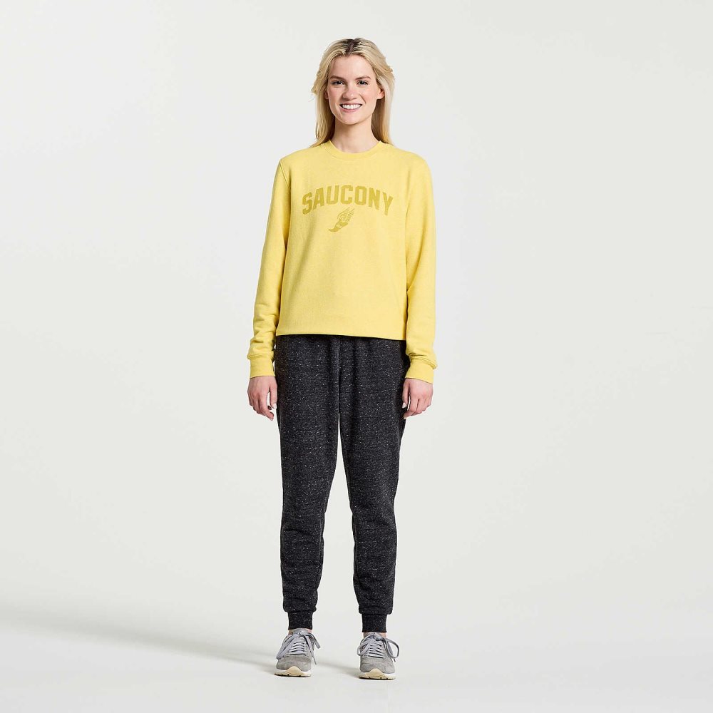 Saucony Rested Crewneck Sulphur Heather Graphic | 04386-TNVB