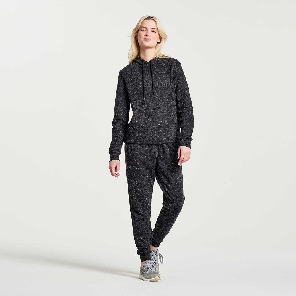 Saucony Rested Hoodie Czarne | 32108-WERL