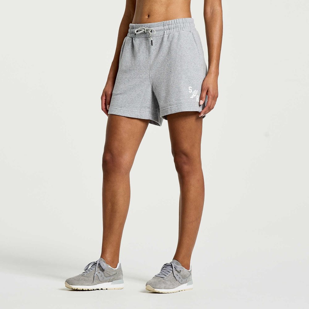 Saucony Rested Sweat Short Głęboka Szare | 98017-UQZG