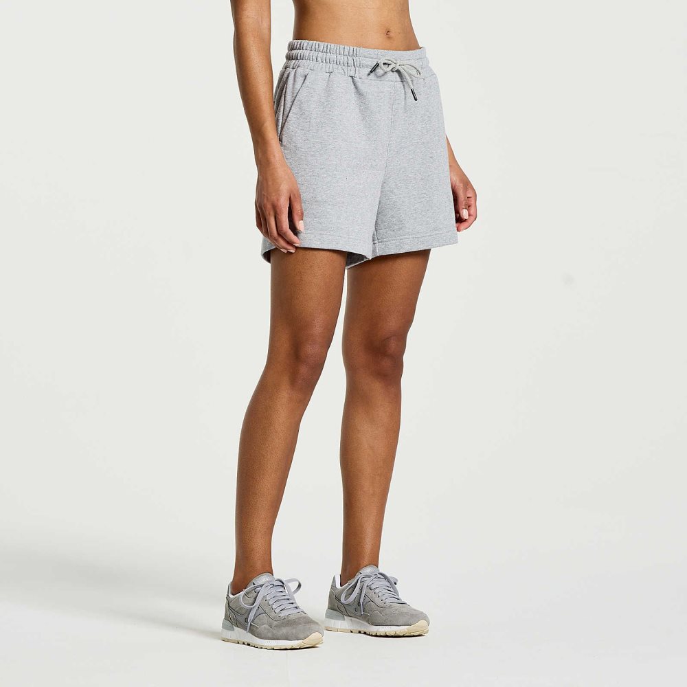 Saucony Rested Sweat Short Głęboka Szare | 98017-UQZG