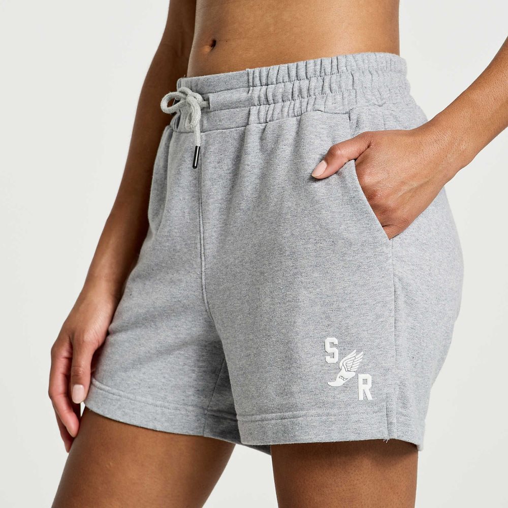 Saucony Rested Sweat Short Głęboka Szare | 98017-UQZG