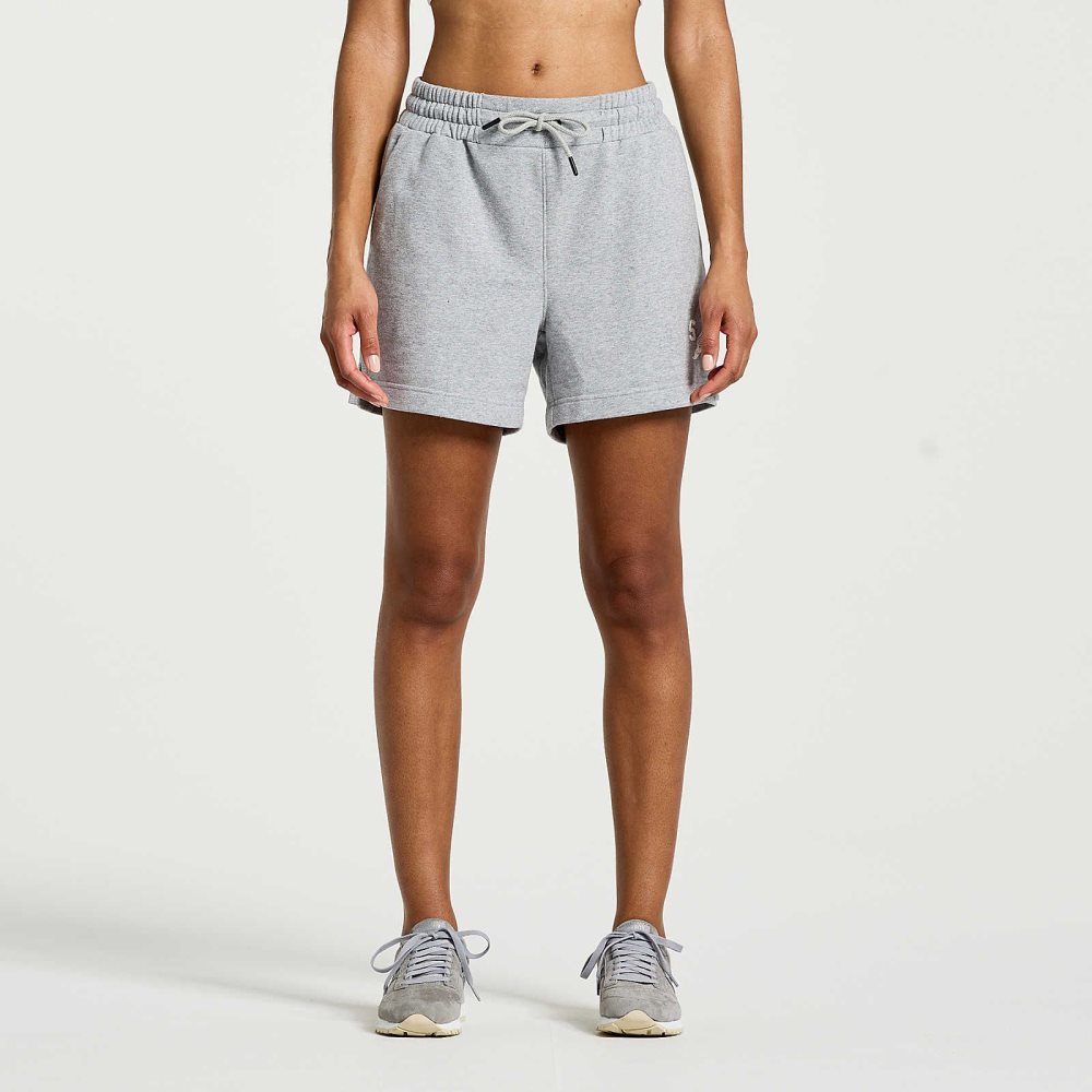 Saucony Rested Sweat Short Głęboka Szare | 98017-UQZG