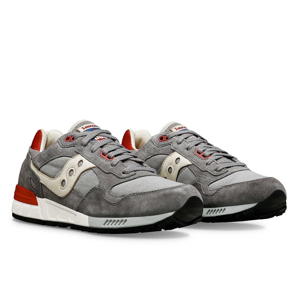 Saucony Shadow 5000 Stonewash Szare Czerwone | 81470-RCLK