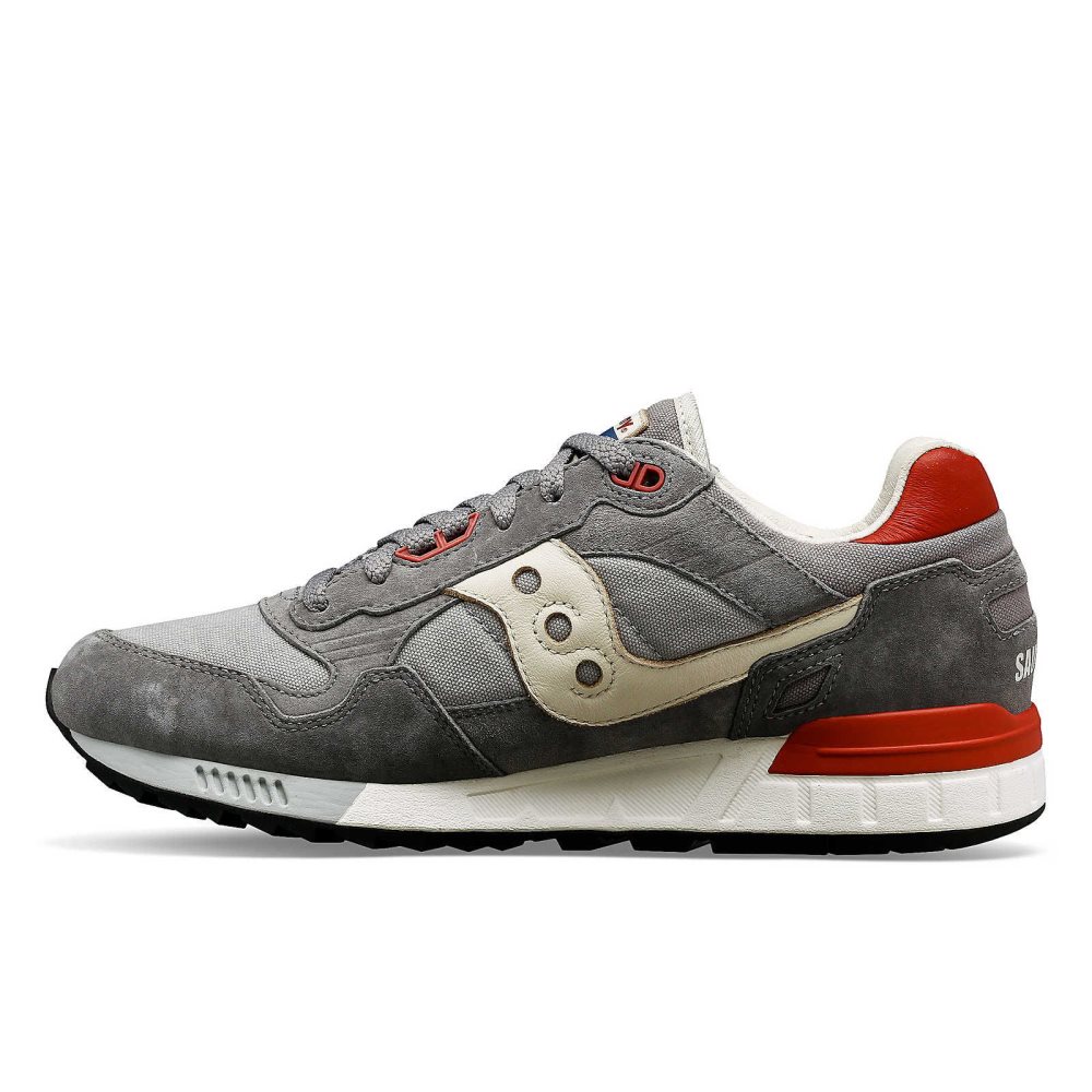 Saucony Shadow 5000 Stonewash Szare Czerwone | 81470-RCLK