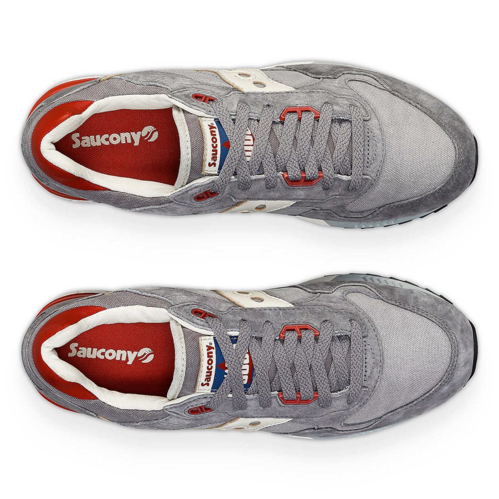 Saucony Shadow 5000 Stonewash Szare Czerwone | 81470-RCLK