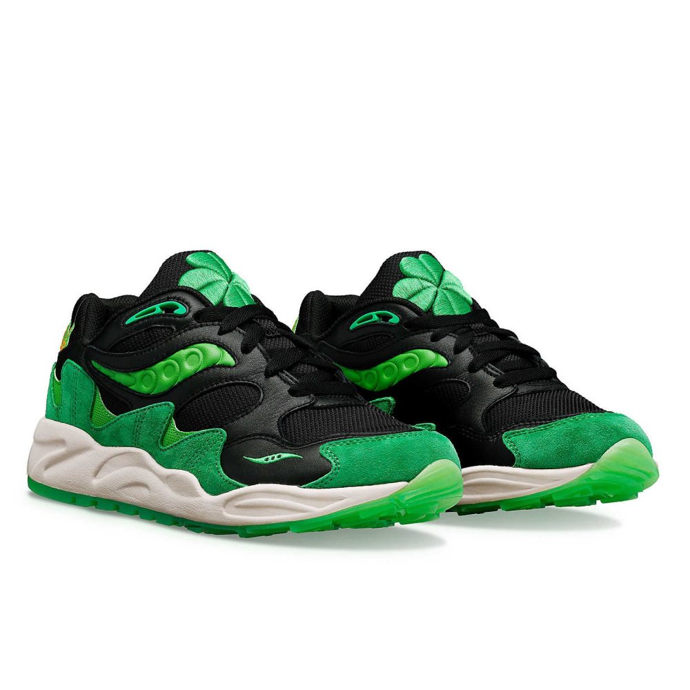 Saucony Shamrock Grid Shadow 2 Czarne Zielone | 53012-KFJE