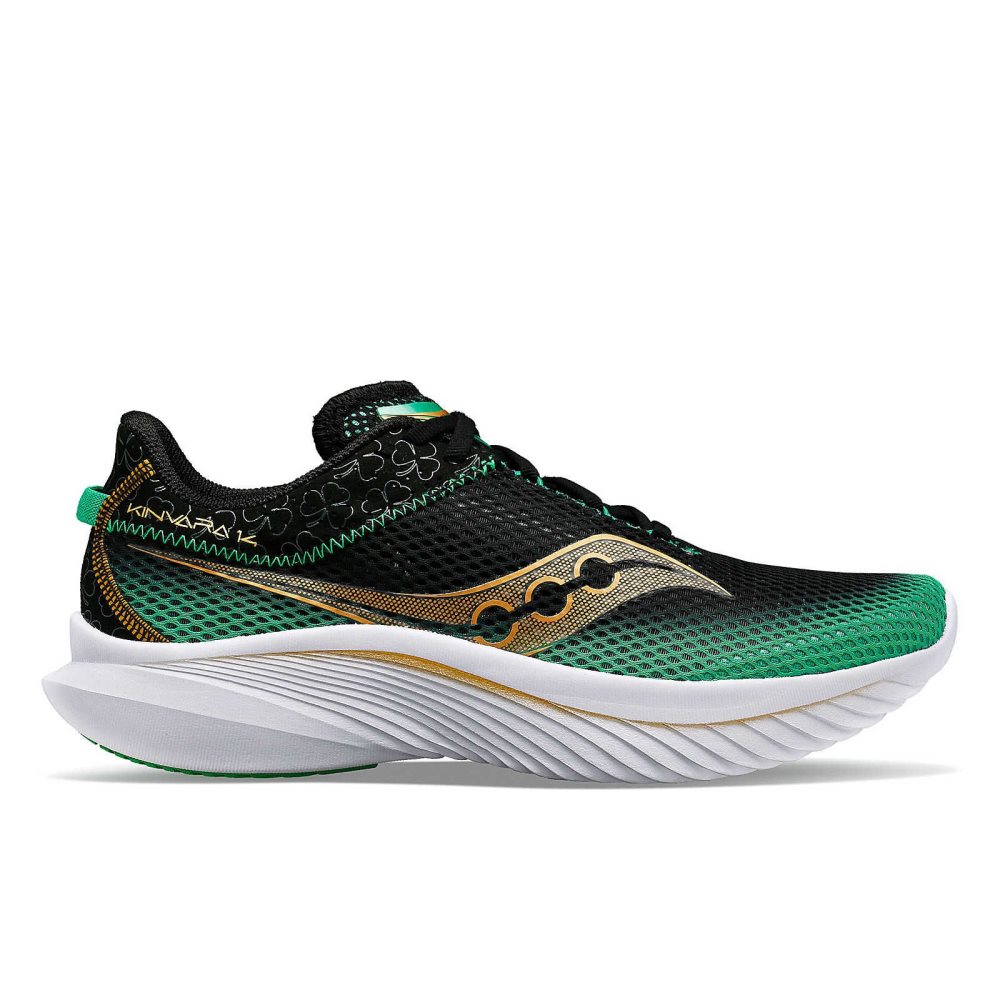 Saucony Shamrock Kinvara 14 Czarne Zielone | 64015-RALW