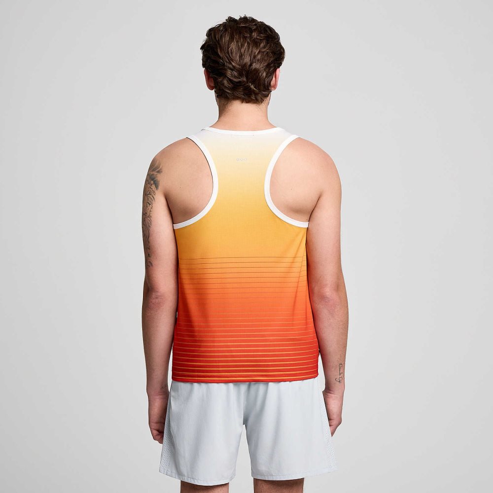 Saucony Stopwatch Graphic Singlet Confident Print | 24819-ITNQ