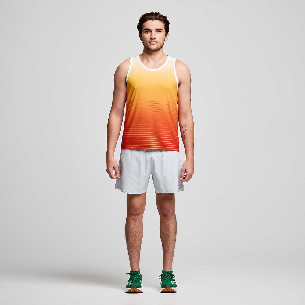 Saucony Stopwatch Graphic Singlet Confident Print | 24819-ITNQ