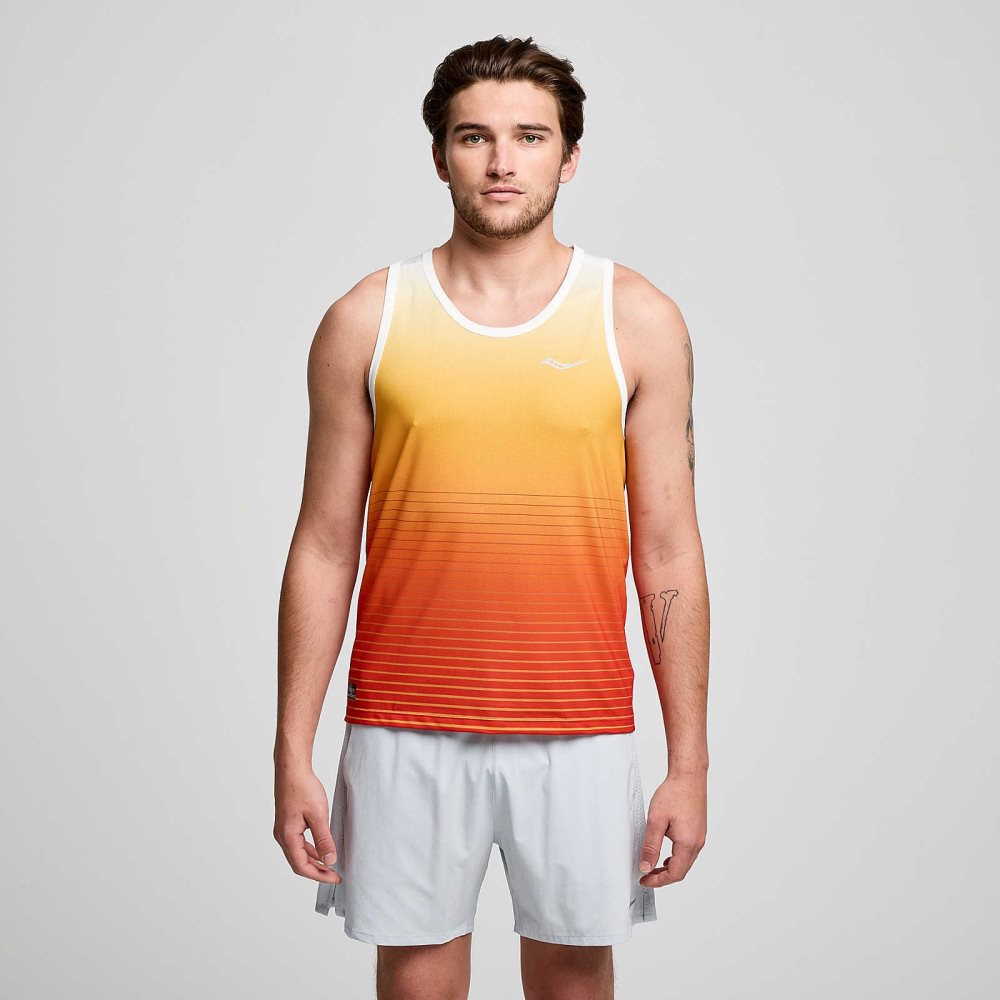 Saucony Stopwatch Graphic Singlet Confident Print | 24819-ITNQ