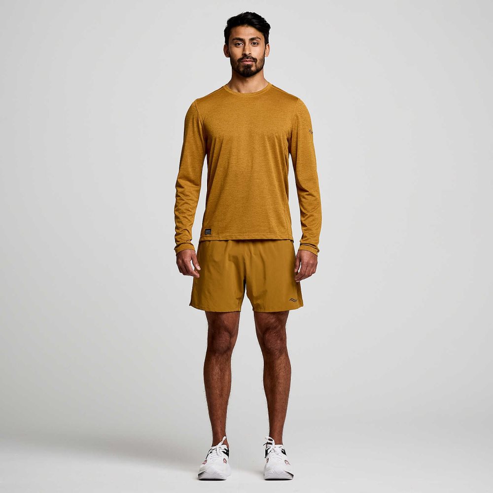 Saucony Stopwatch Long Sleeve Brązowe | 50174-BAMG