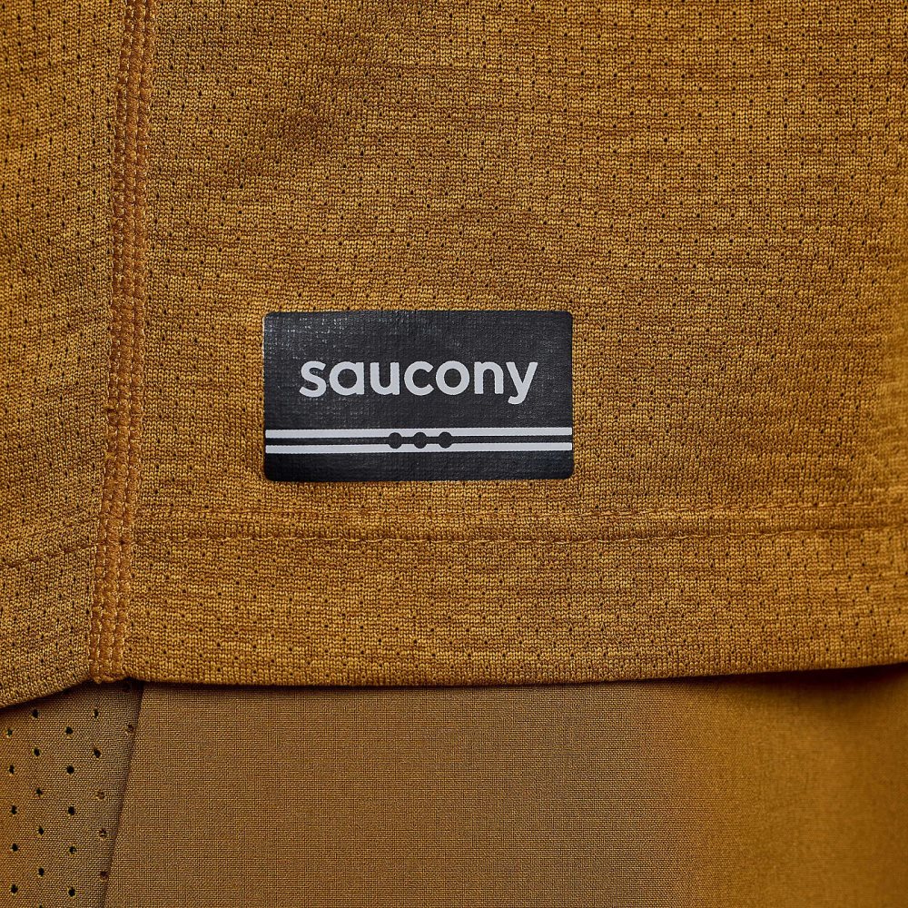 Saucony Stopwatch Long Sleeve Brązowe | 50174-BAMG