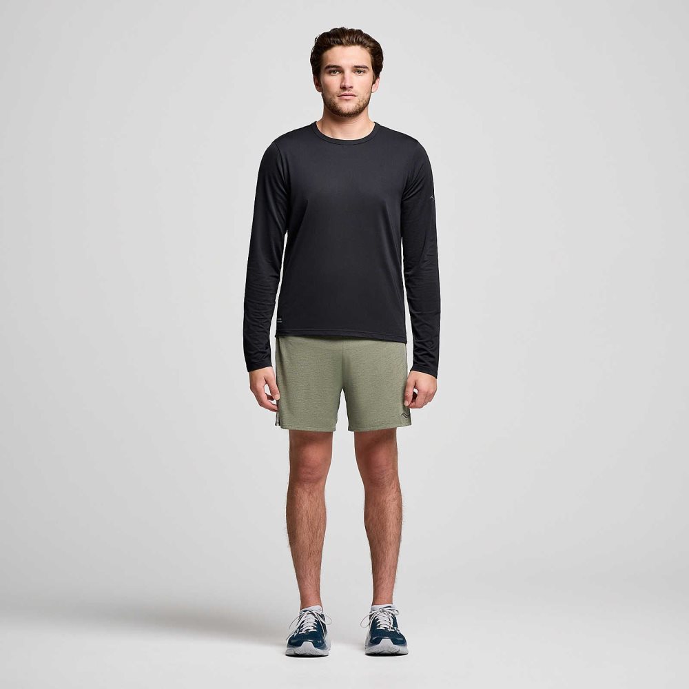 Saucony Stopwatch Long Sleeve Czarne | 48219-EABS