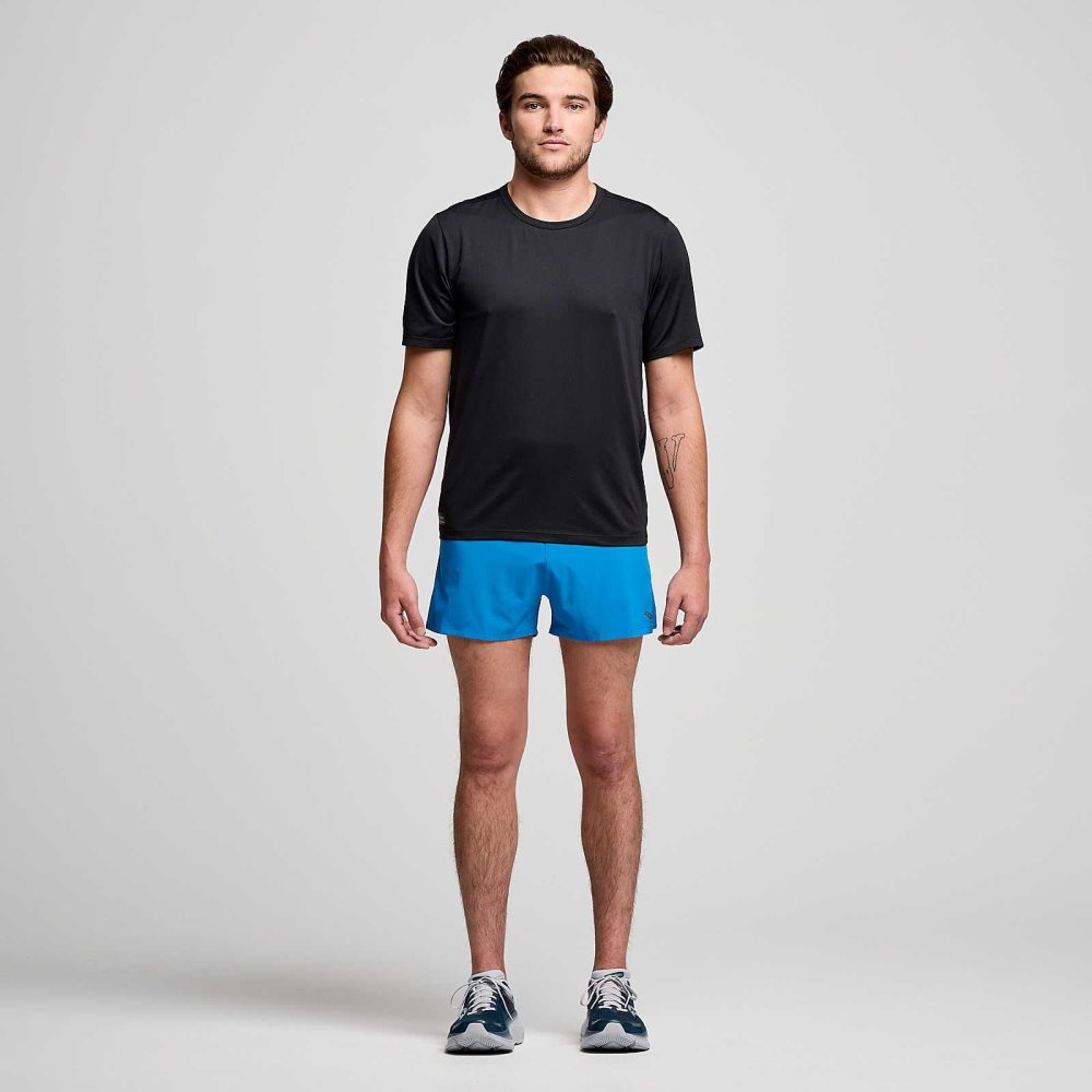 Saucony Stopwatch Short Sleeve Czarne | 84096-SXEP