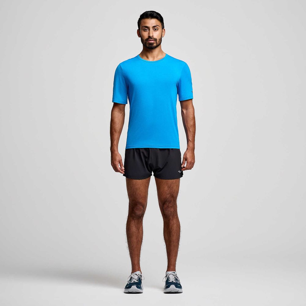 Saucony Stopwatch Short Sleeve Jasny Niebieskie | 43078-ESMV