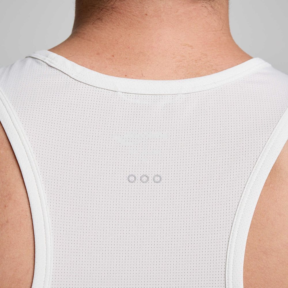 Saucony Stopwatch Singlet Białe | 26917-FVXY