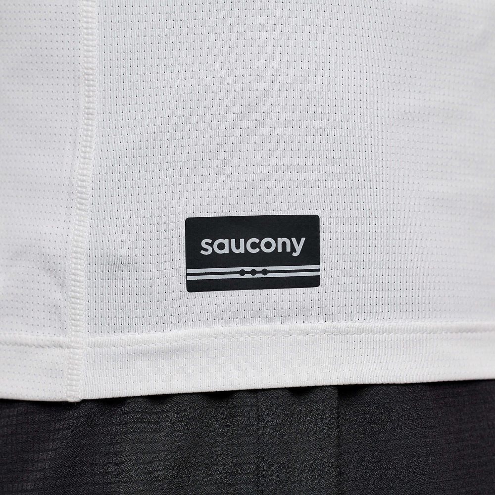 Saucony Stopwatch Singlet Białe | 26917-FVXY