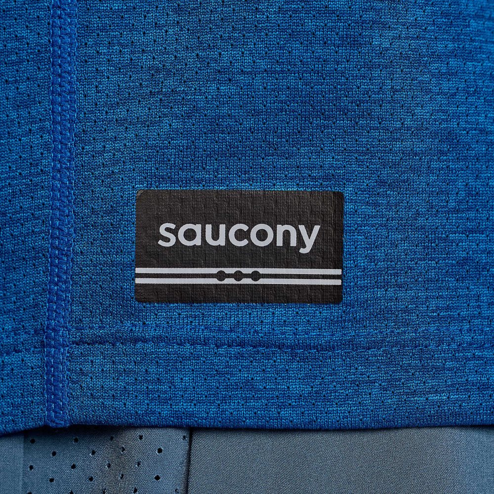 Saucony Stopwatch Singlet Superblue Heather | 07425-FUKC