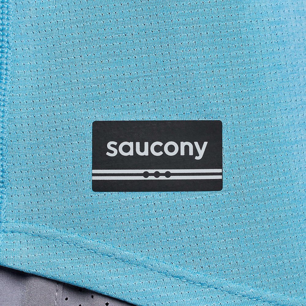 Saucony Stopwatch Singlet Turkusowe | 93754-BYFW