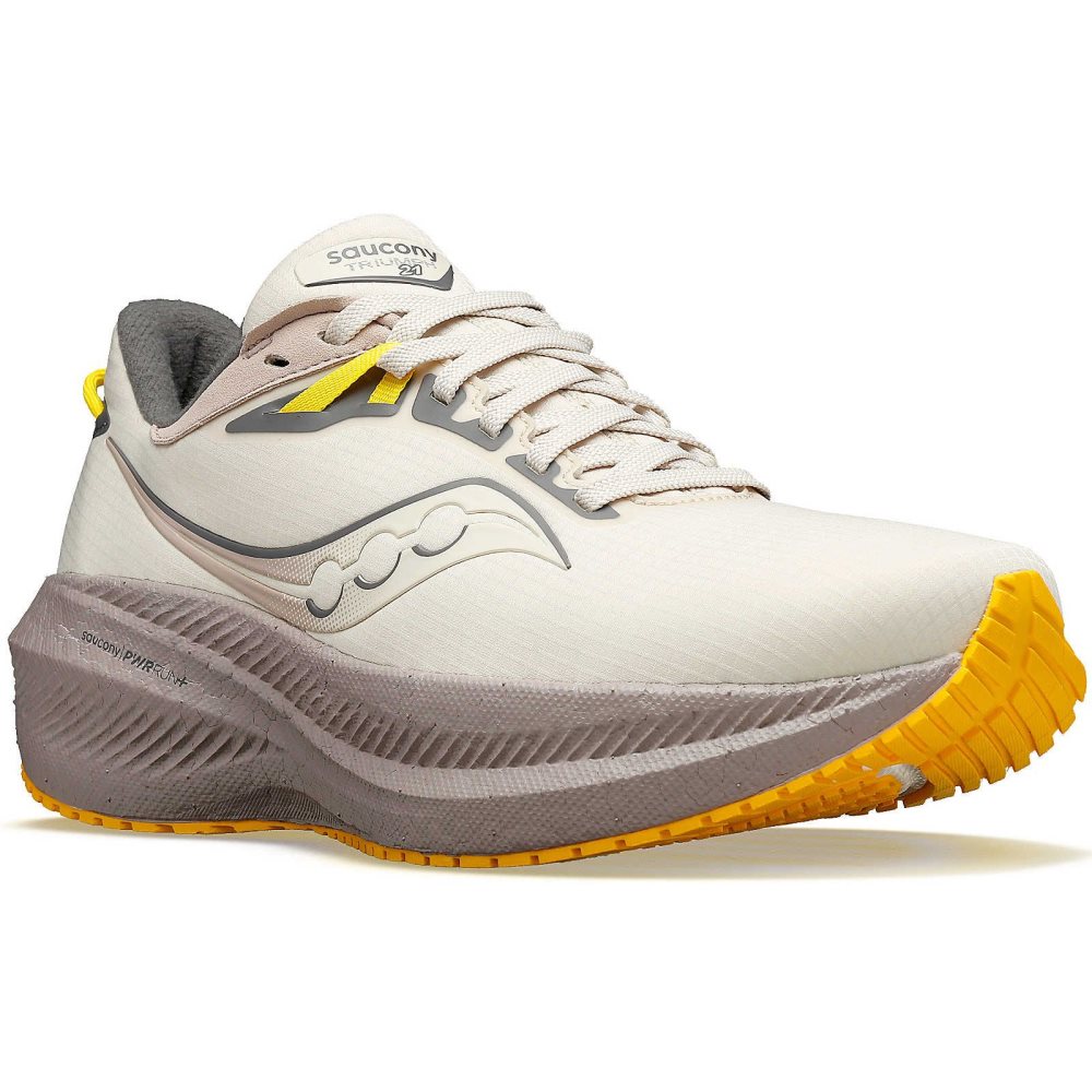 Saucony Triumph 21 RUNSHIELD Beżowe | 47291-OMKN