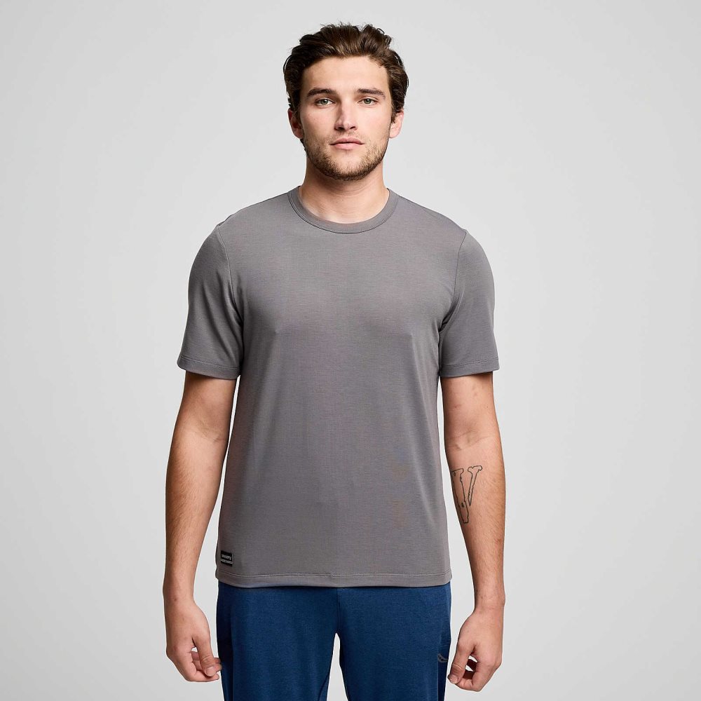 Saucony Triumph Short Sleeve Ciemny Szare | 29674-AVGU