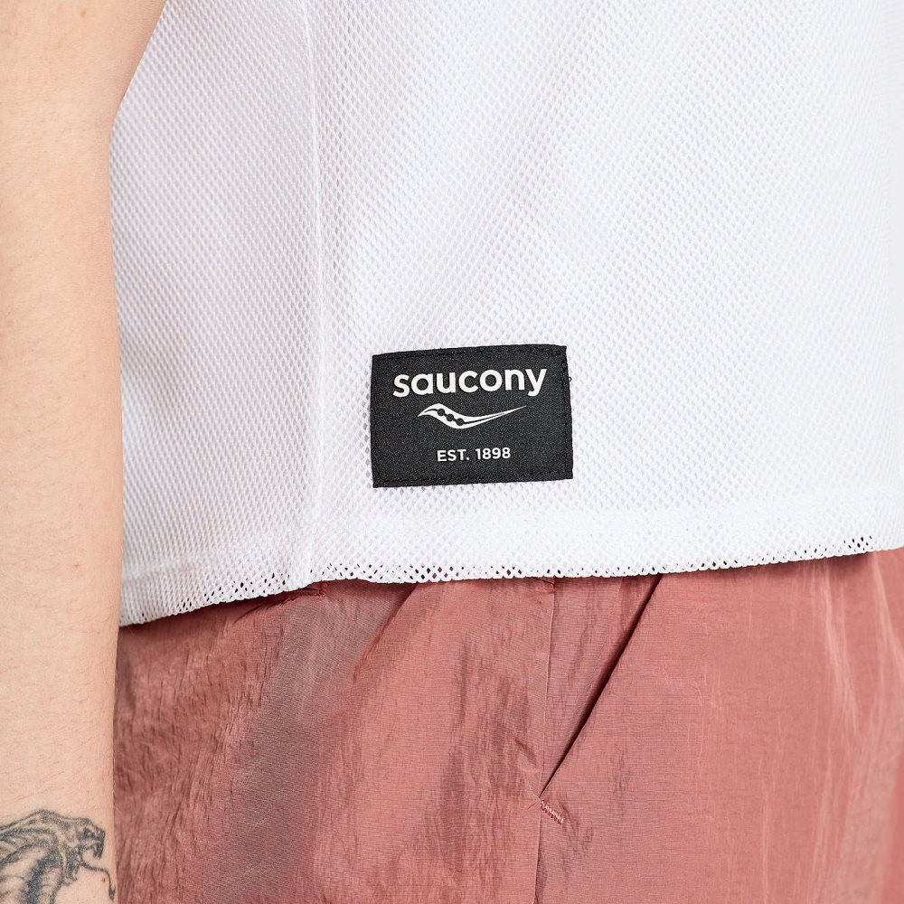 Saucony Unwind Sleeveless Białe | 96147-MUWQ