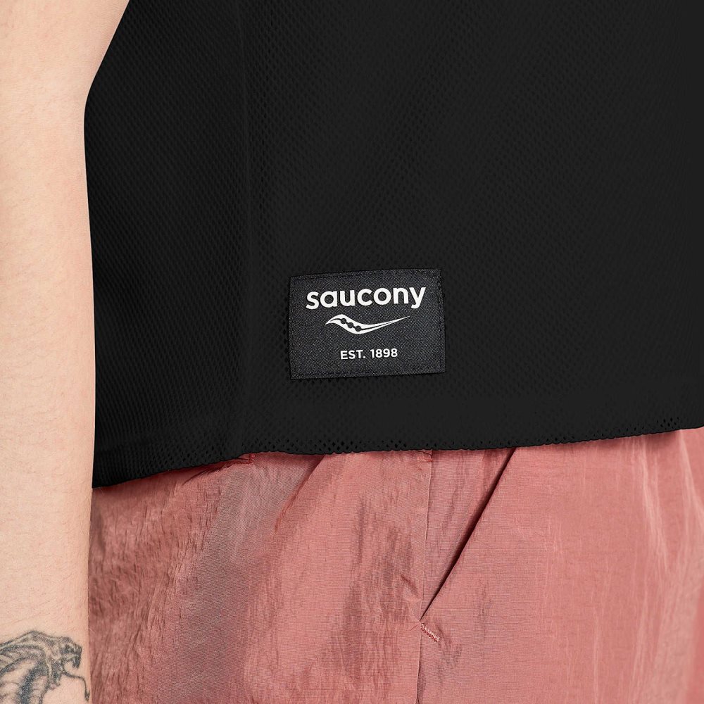 Saucony Unwind Sleeveless Czarne | 27645-BOPZ